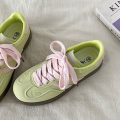 apple on toe green sneakers boogzel clothing