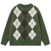 argyle button up cardigan boogzel clothing
