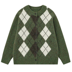 argyle button up cardigan boogzel clothing