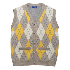 argyle button up grandpa knit vest boogzel clothing