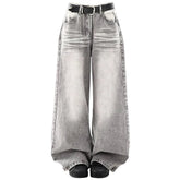 ash grey faded wide leg jeans boogzel clothing