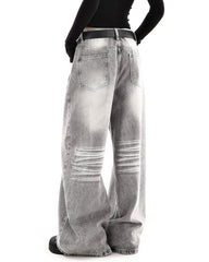 ash grey faded wide leg jeans boogzel clothing