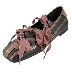 balletcore ribbon laced flats boogzel clothing