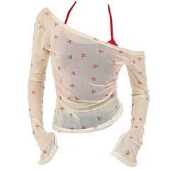 balletcore aesthetic bow mesh top boogzel clothing
