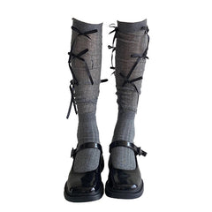 balletcore bow high socks boogzel clothing