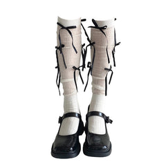 balletcore bow high socks boogzel clothing