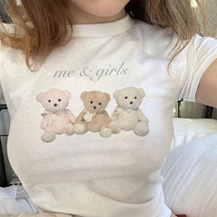 bears print crop top boogzel clothing