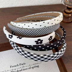 black and white preppy style headband boogzel clothing