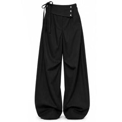 black asymmetric pinstripe pants boogzel clothing