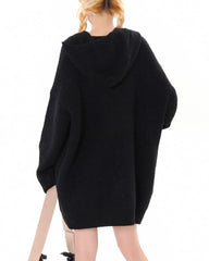 black cat knit zip up hoodie boogzel clothing