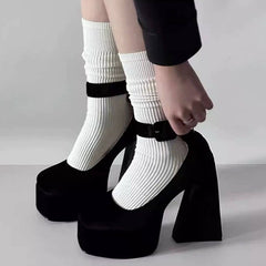 black chunky platform heels boogzel clothing