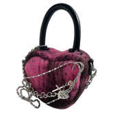 black pink heart shaped bag boogzel clothing