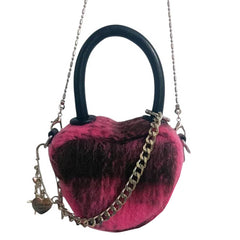 black pink heart shaped bag boogzel clothing