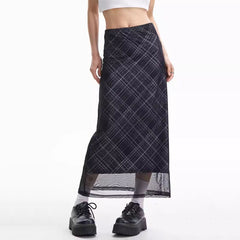 black plaid maxi skirt boogzel clothing