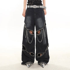 black ripped jeans with chain boogzel clothing