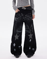 black star wide leg jeans boogzel clothing