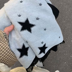 black white star pattern scarf boogzel clothing