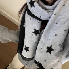 black white star pattern scarf boogzel clothing