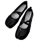 blokette cross strap ballet flats boogzel clothing