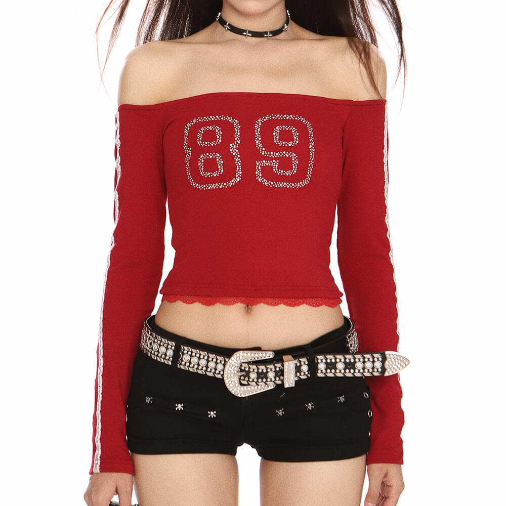 blokette jersey style 89 rhinestone top boogzel clothing