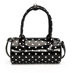 blokette style polka dot barrel bag boogzel clothing