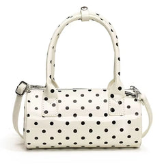 blokette style polka dot barrel bag boogzel clothing