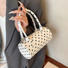 blokette style polka dot barrel bag boogzel clothing