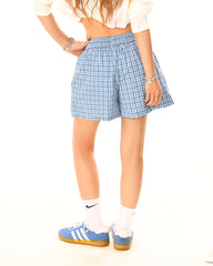 blue plaid summer shorts boogzel clothing