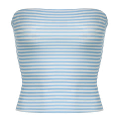 blue striped tube top boogzel clothing