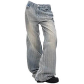 blue striped wide leg pants boogzel clothing