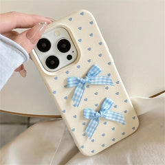 blue bows and heart dots iphone case boogzel clothing