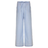 blue gingham wide leg pants boogzel clothing
