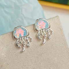blue jellyfish earrings boogzel clothing