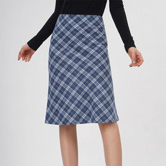 blue plaid midi skirt boogzel clothing