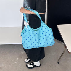 blue polka dot shoulder bag boogzel clothing