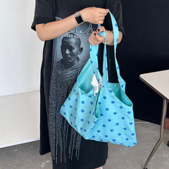 blue polka dot shoulder bag boogzel clothing