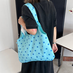 blue polka dot shoulder bag boogzel clothing