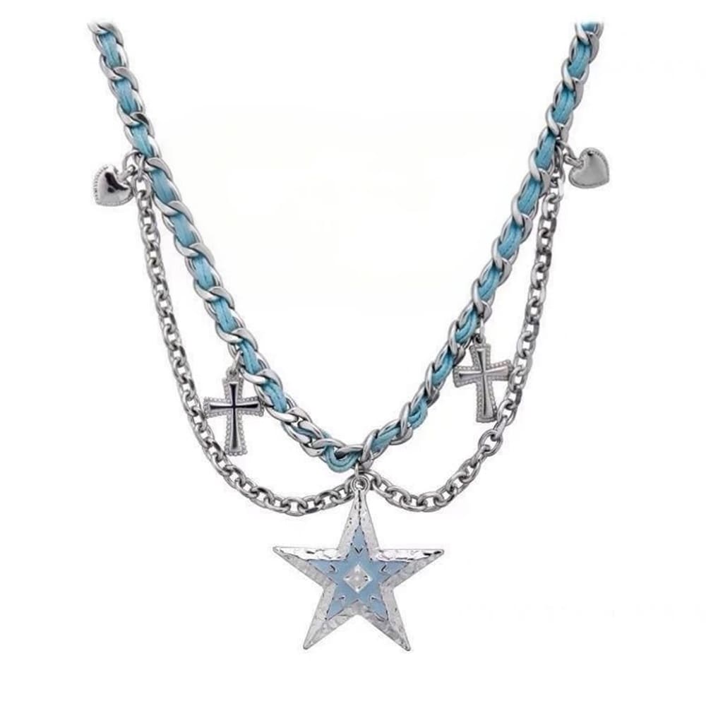 blue star choker necklace boogzel clothing