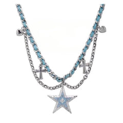 blue star choker necklace boogzel clothing