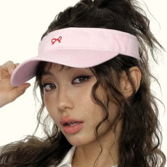bow embroidery tennis visor boogzel clothing