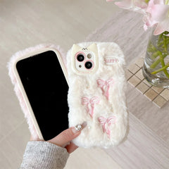 bow embroidery fluffy iphone case boogzel clothing