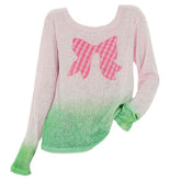 bowknot gradient knit pullover boogzel clothing