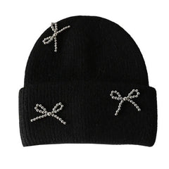 bow pearl beanie hat boogzel clothing