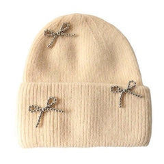bow pearl beanie hat boogzel clothing