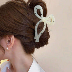 bow polka dot hair claw boogzel clothing
