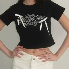 bows black crop top boogzel clothing