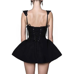 black bow tie mini dress boogzel clothing