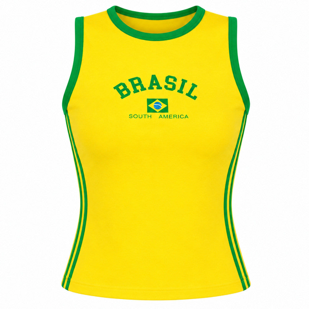 brazil sleeveless crop top boogzel clothing