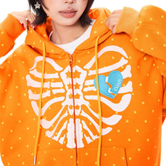 broken heart skeleton zip up hoodie boogzel clothing