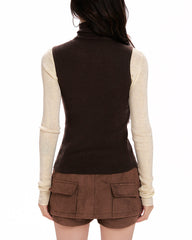 brown knit vest boogzel clothing
